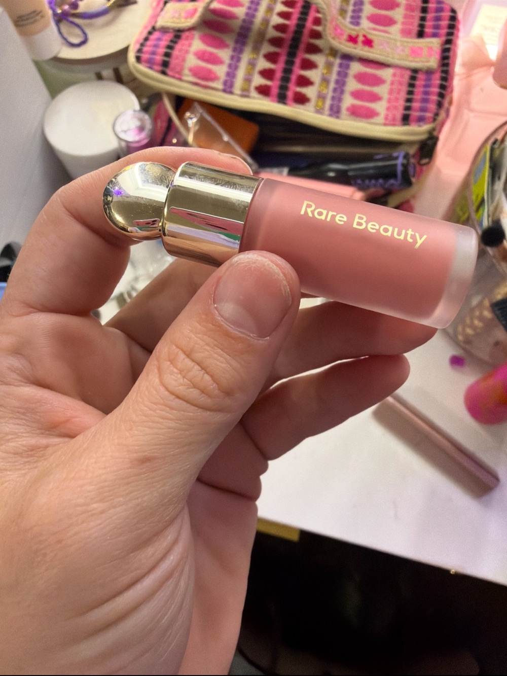 Rare Beauty Blush Stick in Soft Peachy Pink